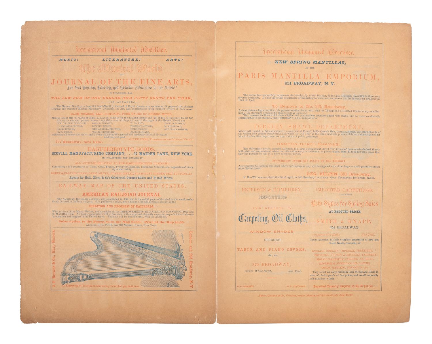 [BRADY, Mathew (ca. 1822-1896)]. Advertisement for Brady's National Gallery of Daguerreotypes.