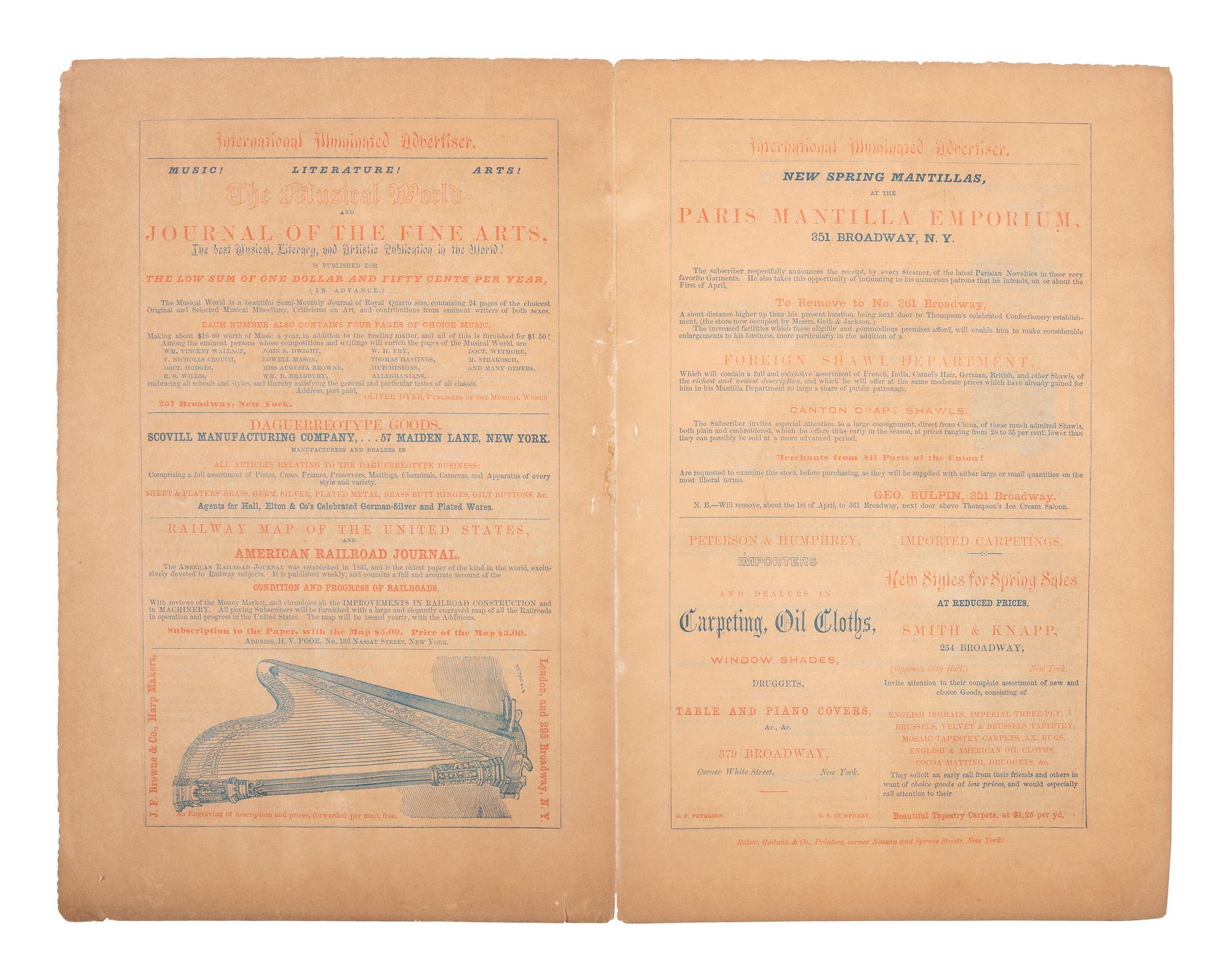 [BRADY, Mathew (ca. 1822-1896)]. Advertisement for Brady's National Gallery of Daguerreotypes.