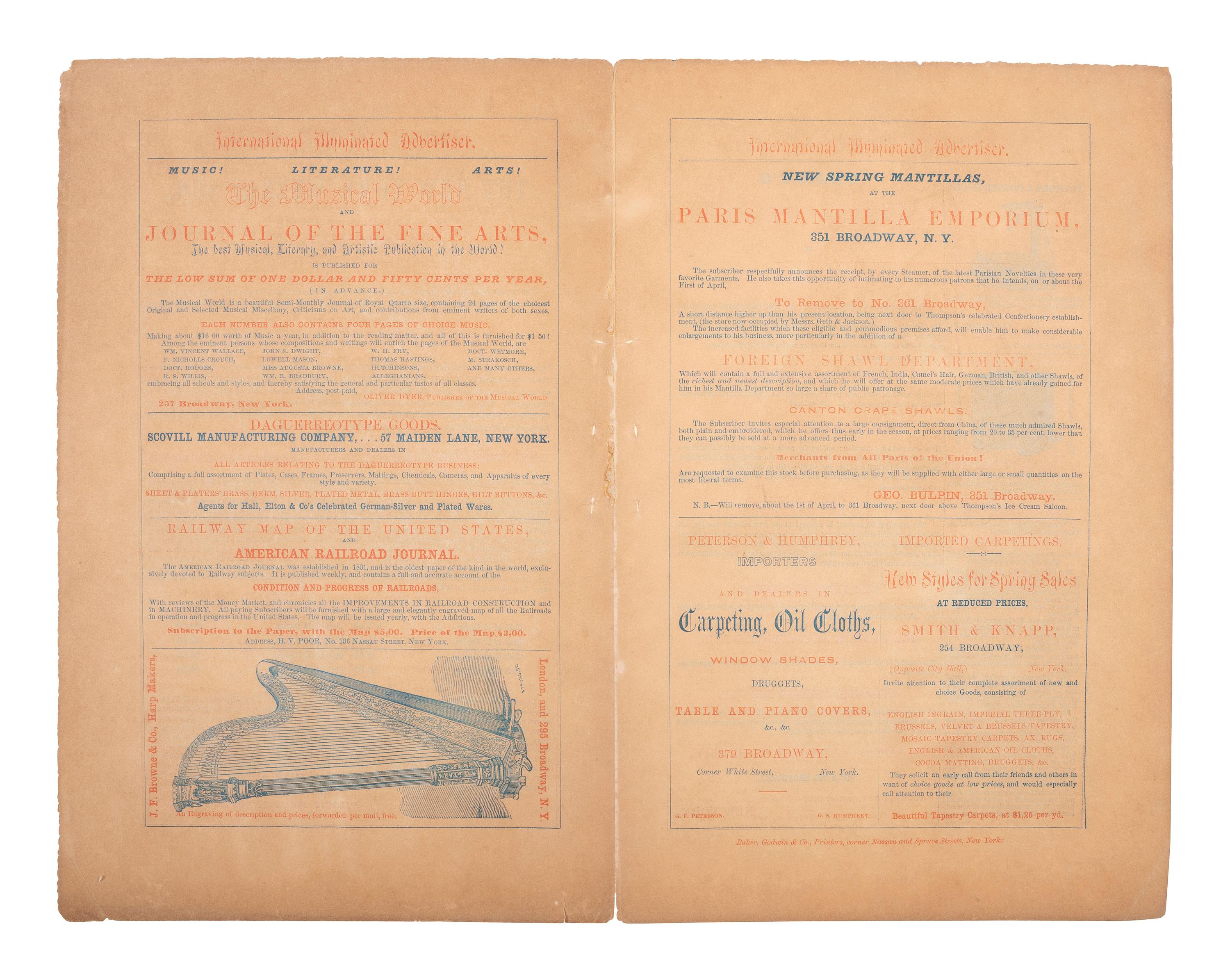 [BRADY, Mathew (ca. 1822-1896)]. Advertisement for Brady's National Gallery of Daguerreotypes.