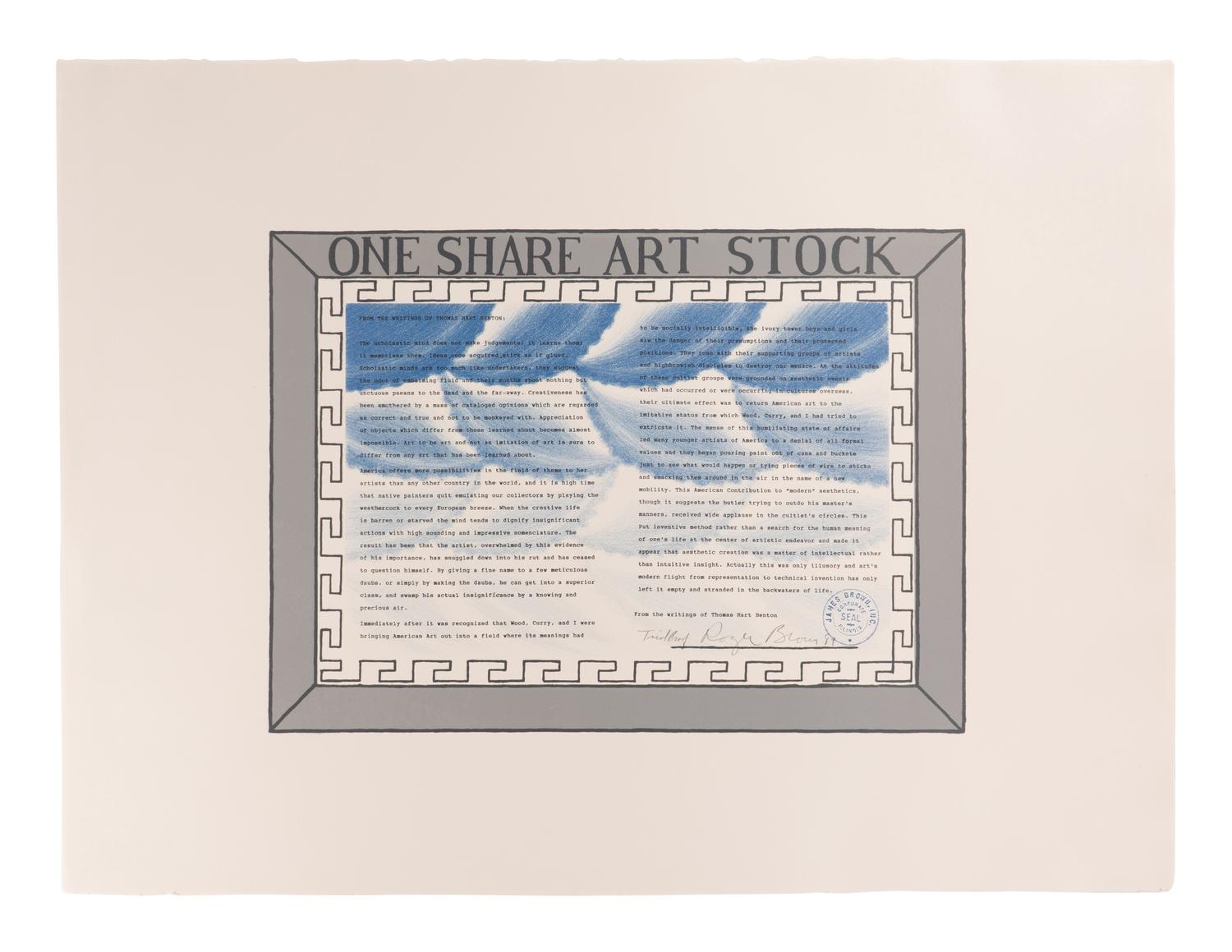 One Share Art Stock , 1989