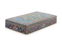 A Russian Enameled Silver Table-Top Cigarette Box