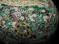 A Large Famille Verte Porcelain Reticulated Vase, Tianqiuping