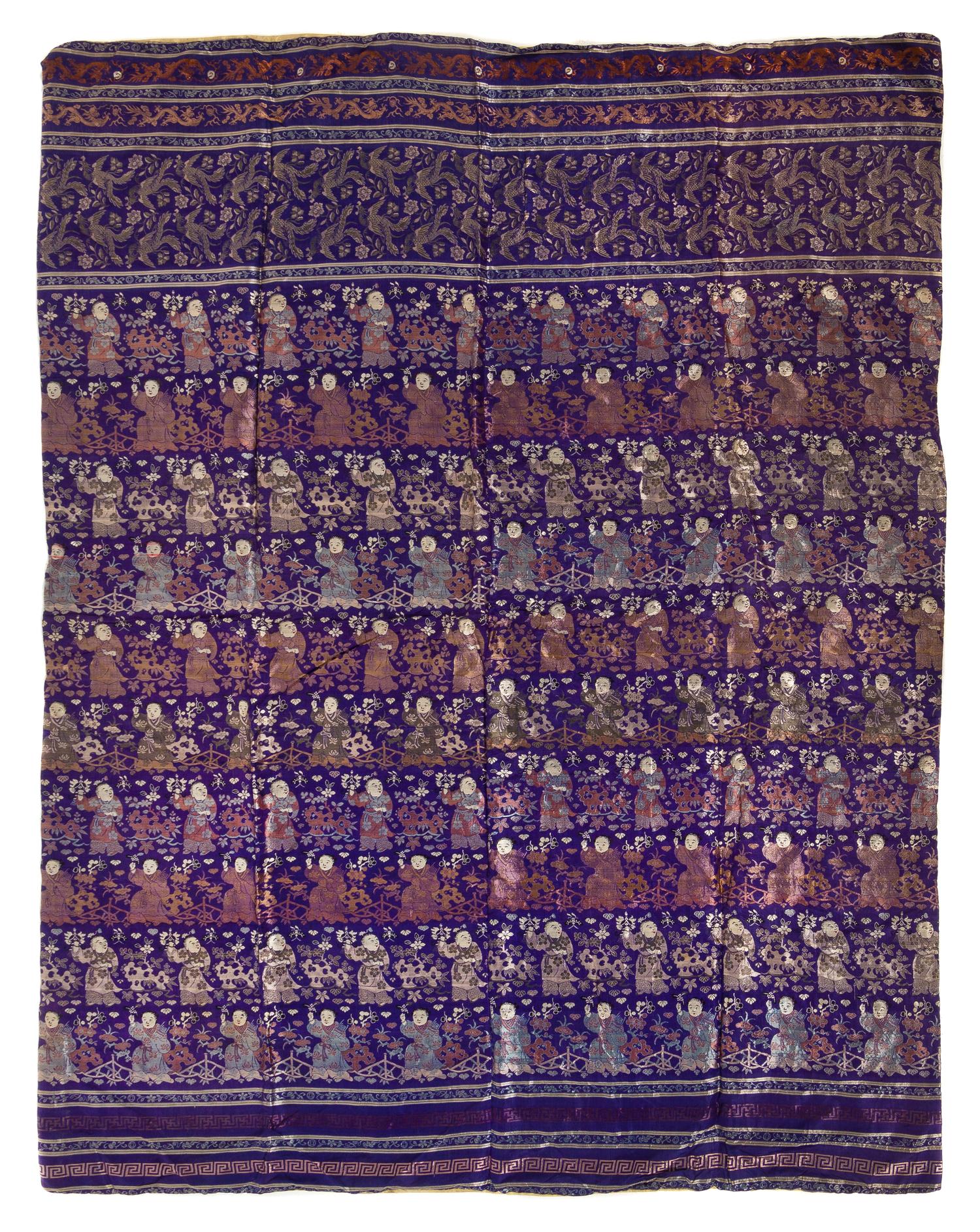 A Large Chinese Embroidered Silk Panel Length 70 x width 55 inches. — 19TH CENTURY