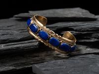 14K Gold and Lapis Cuff Bracelet