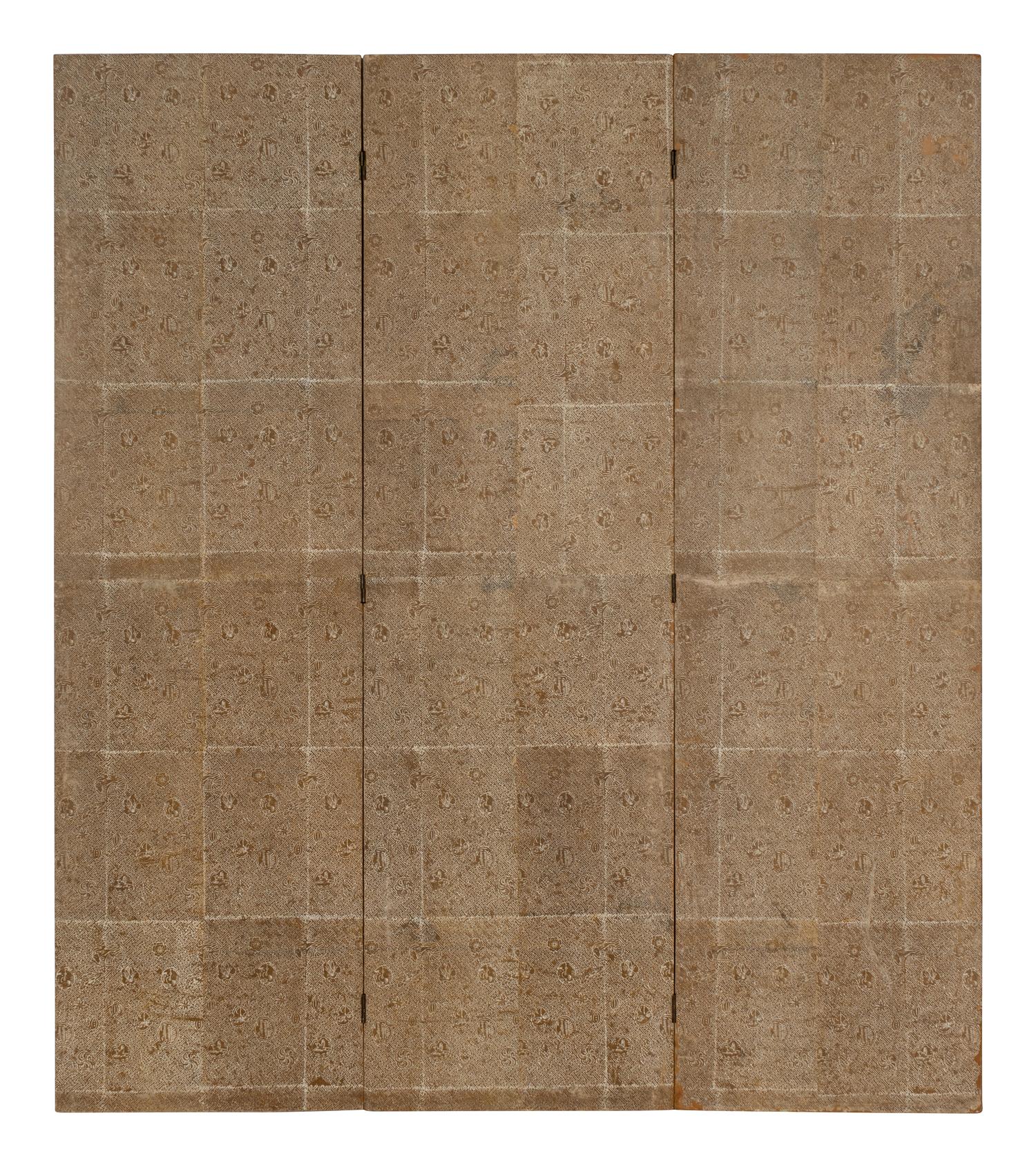 A Chinese Export Hand-Painted Wallpaper Screen