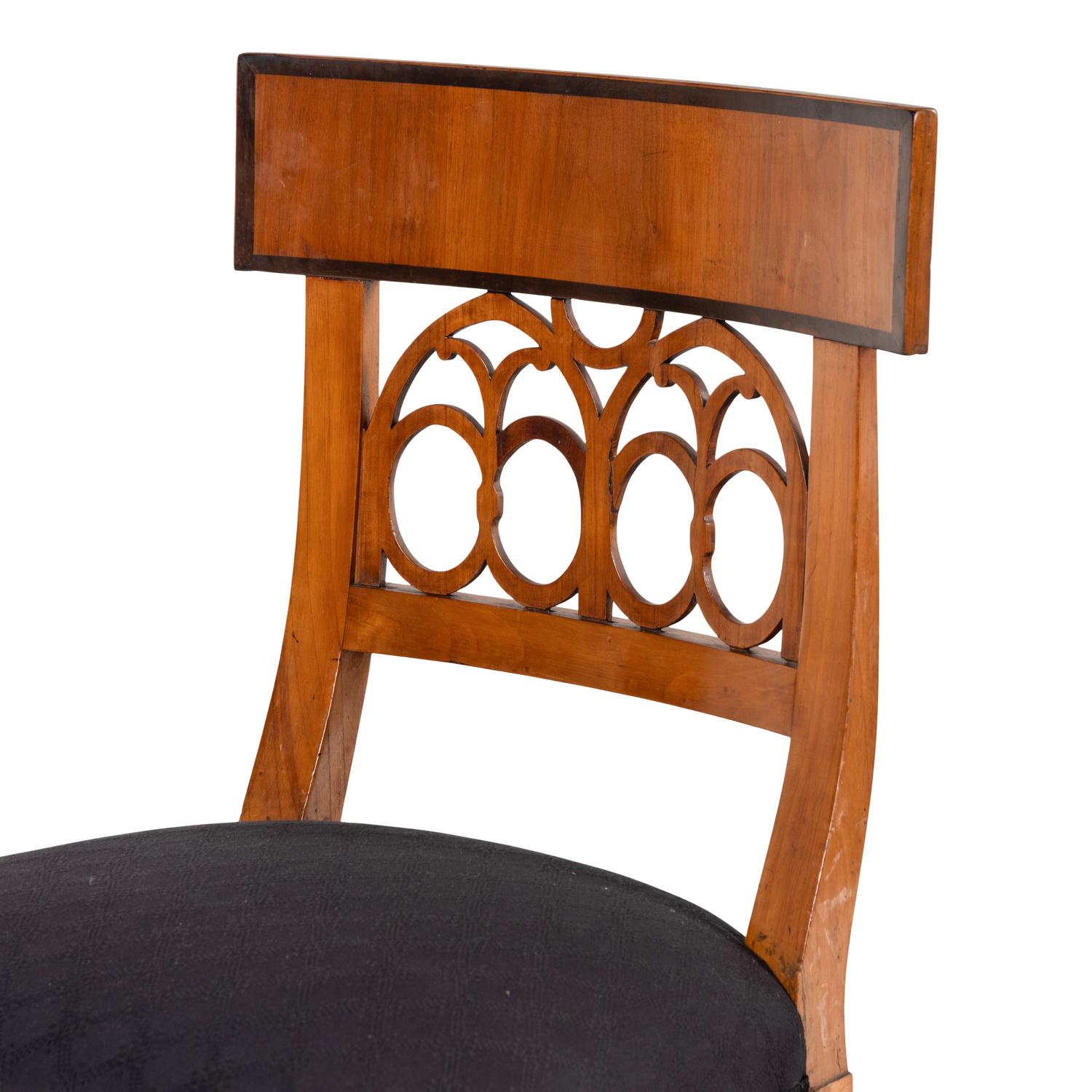 A Pair of Biedermeier Fruitwood Side Chairs