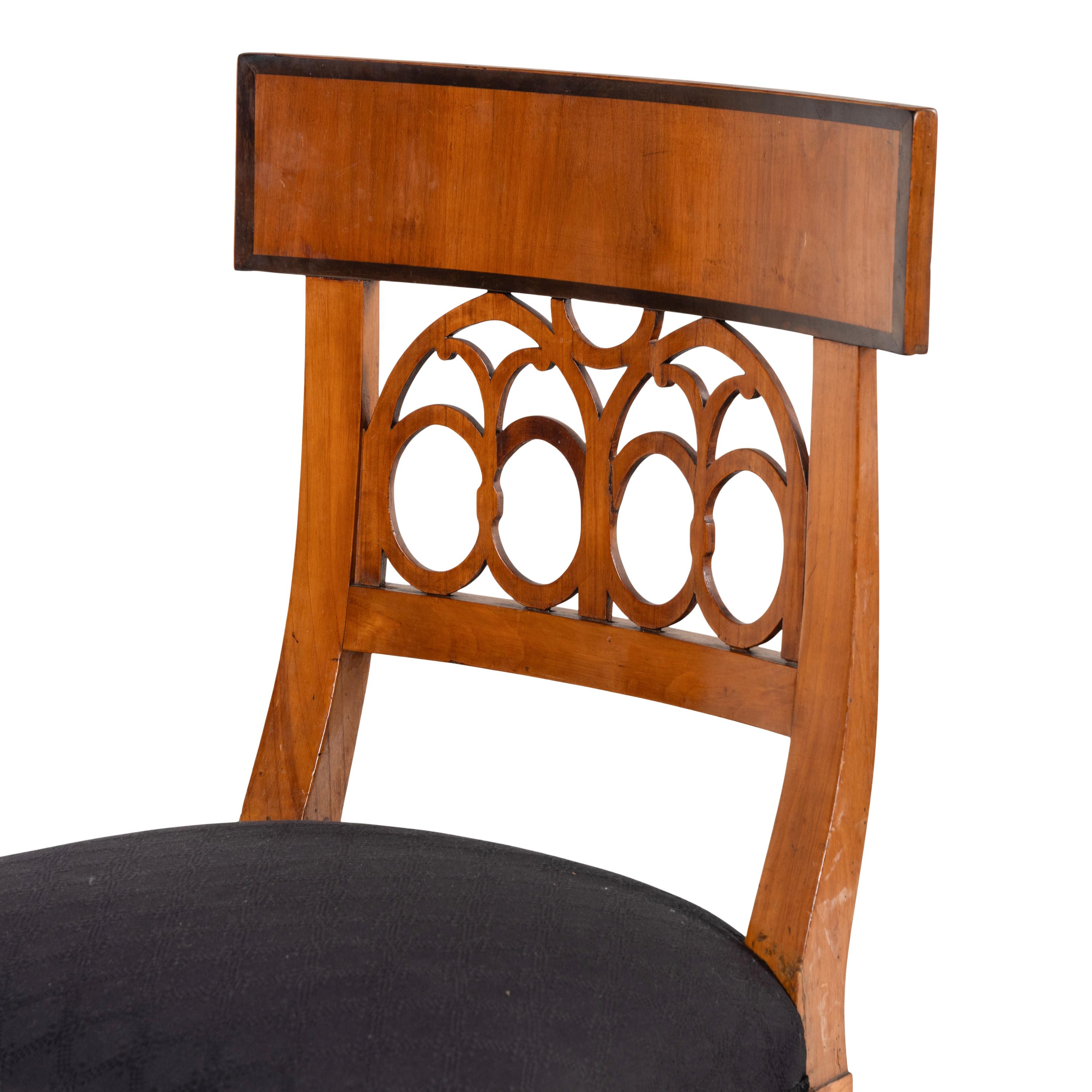 A Pair of Biedermeier Fruitwood Side Chairs