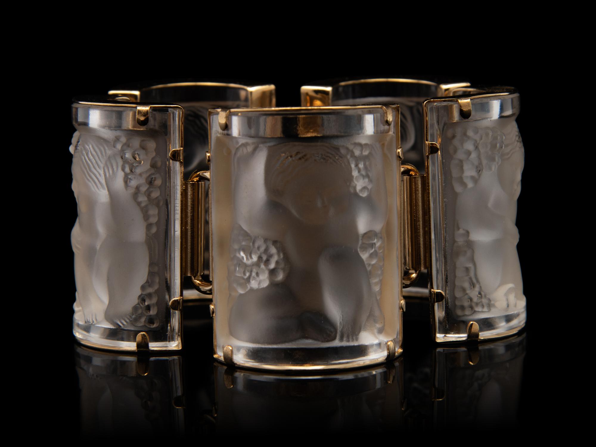 Lalique 'Enfants' Crystal Bracelet