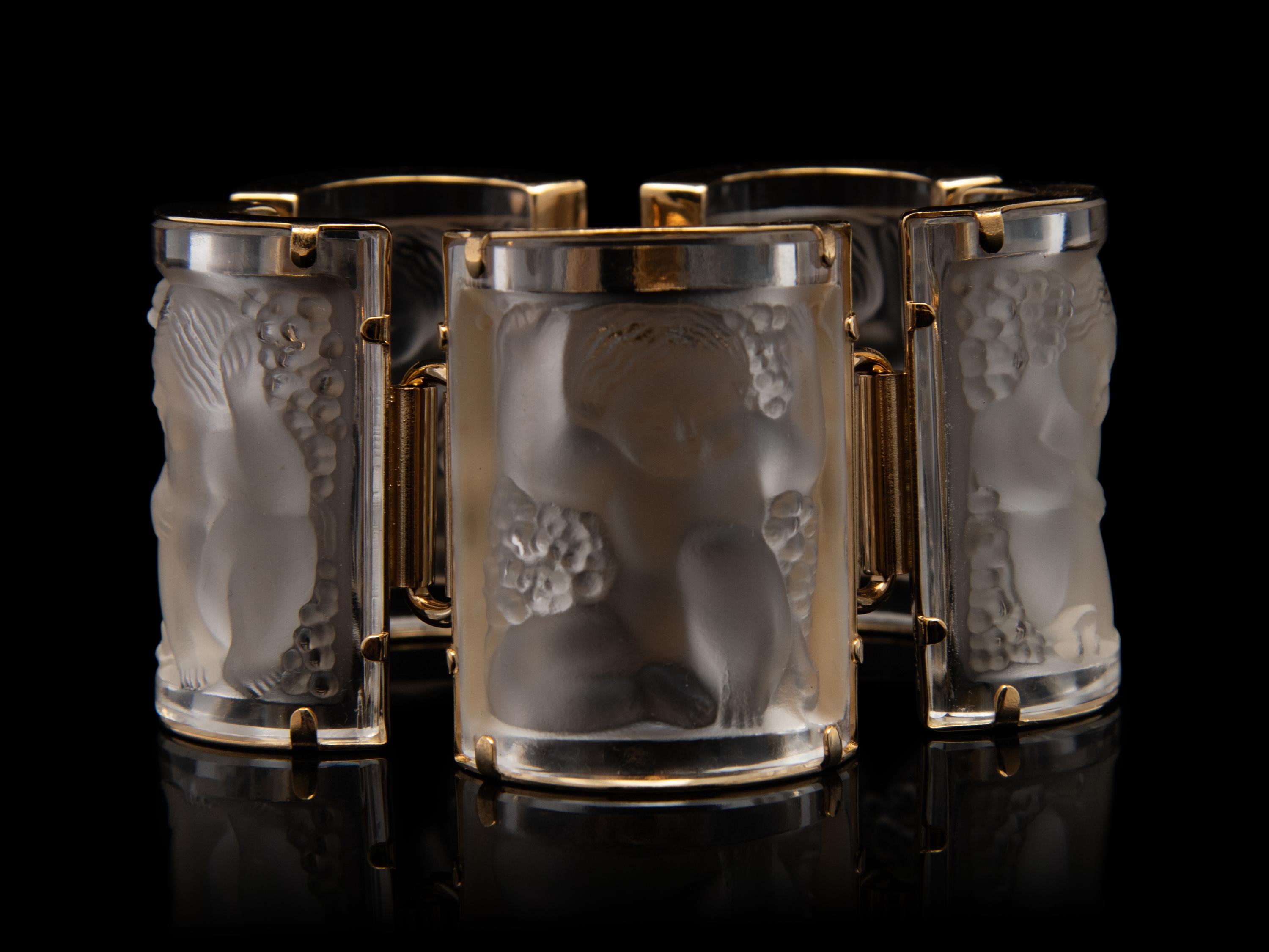 Lalique 'Enfants' Crystal Bracelet