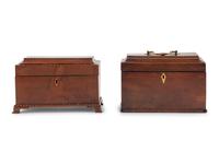Two George III Mahogany Tea Caddies