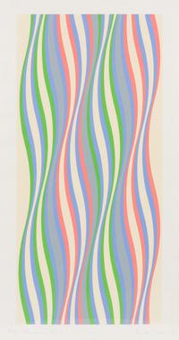Bridget Riley, (American, b. 1931), Blue Dominance, Green Dominance, and Red Dominance, 1977