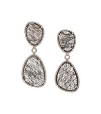 RUTILATED QUARTZ AND DIAMOND EARCLIPS