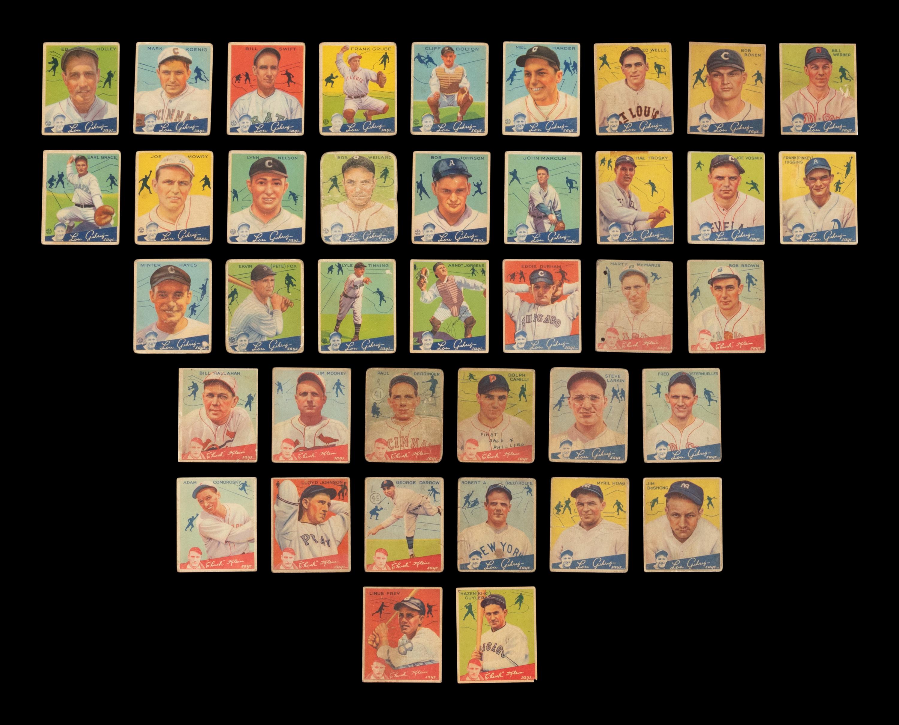 A Near Set of 1934 Goudey Baseball Cards (87/96)