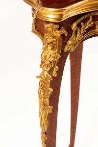 A Louis XV Style Marquetry Cartouche Table