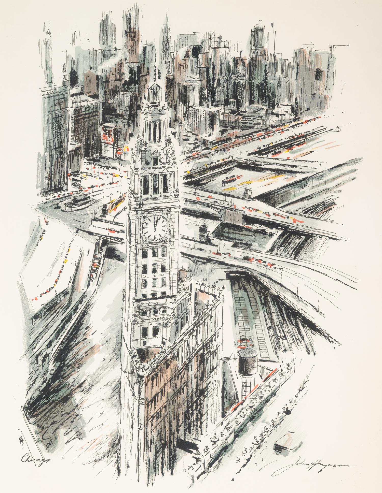 A Pair of Color Lithographs by John Haymson (American, 1902-1980)