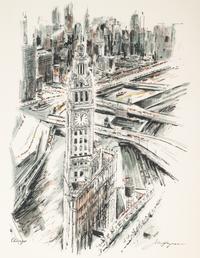 A Pair of Color Lithographs by John Haymson (American, 1902-1980)