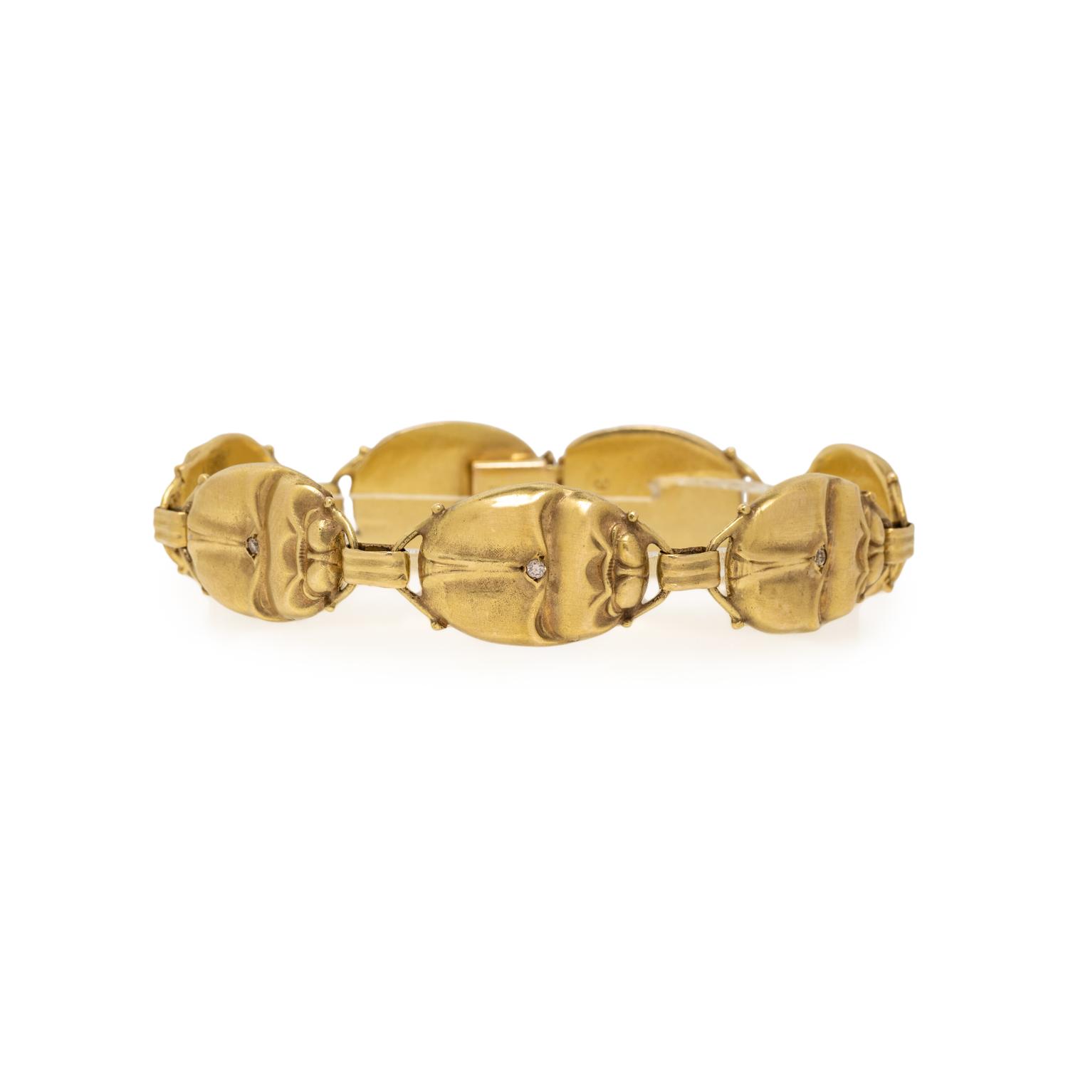 YELLOW GOLD SCARAB BRACELET