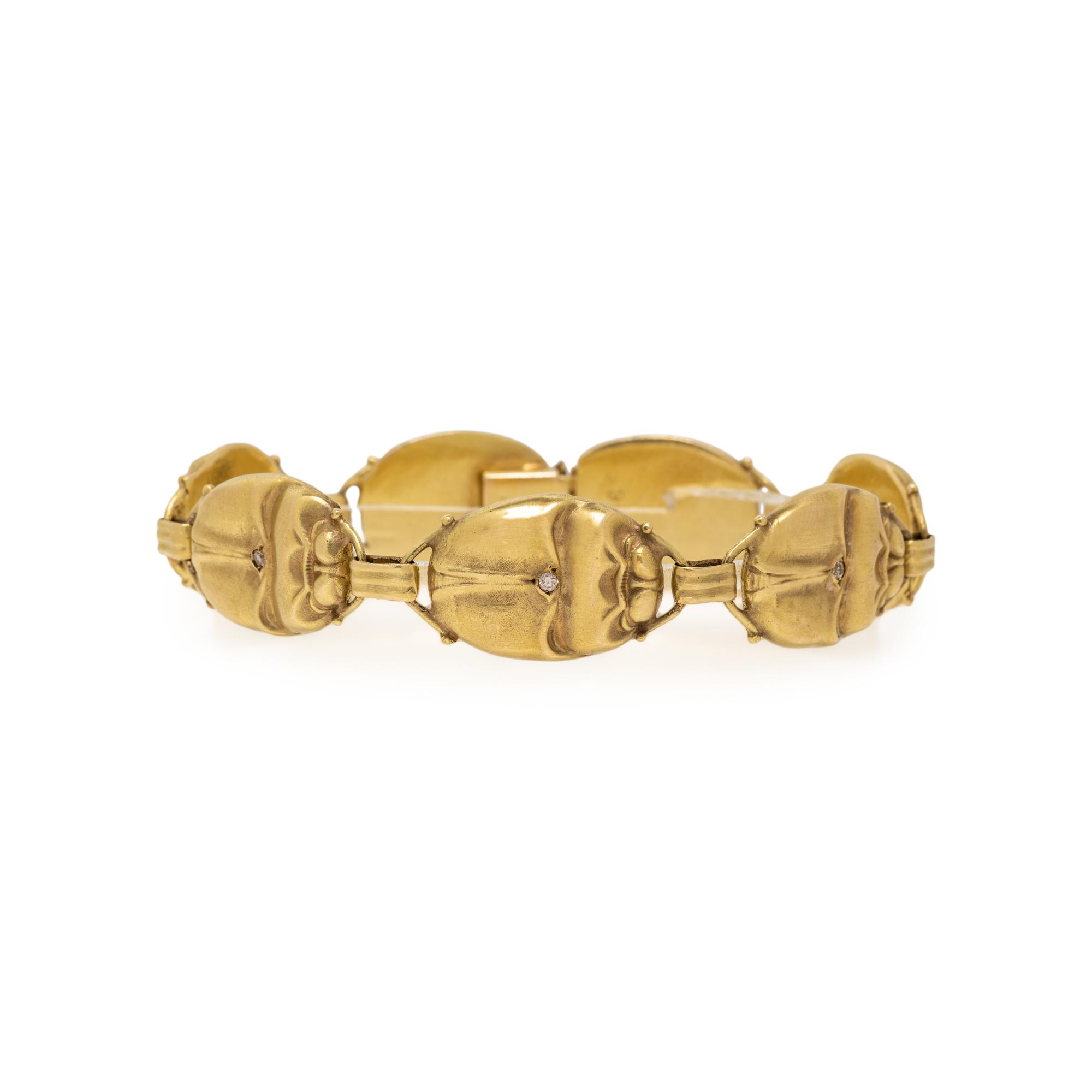 YELLOW GOLD SCARAB BRACELET