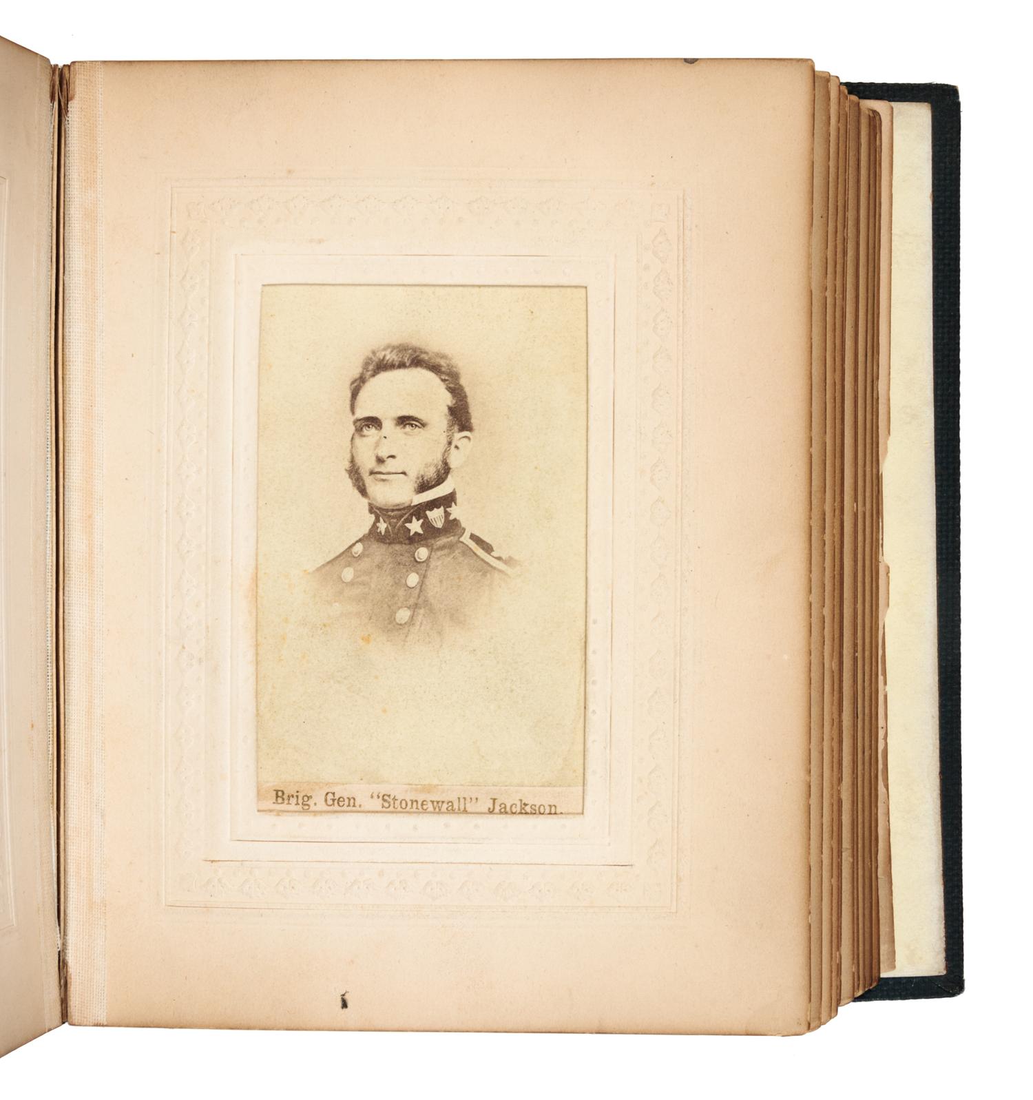 [LINCOLN, Abraham (1809-1865)]. Civil War-era carte-de-visite album. Many from Matthew Brady negatives, Baltimore and NY imprints.