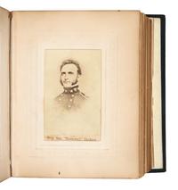 [LINCOLN, Abraham (1809-1865)]. Civil War-era carte-de-visite album. Many from Matthew Brady negatives, Baltimore and NY imprints.