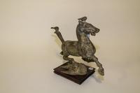 A Chinese Mixed Metal Model of a Stylized Horse Height overall 12 inches.