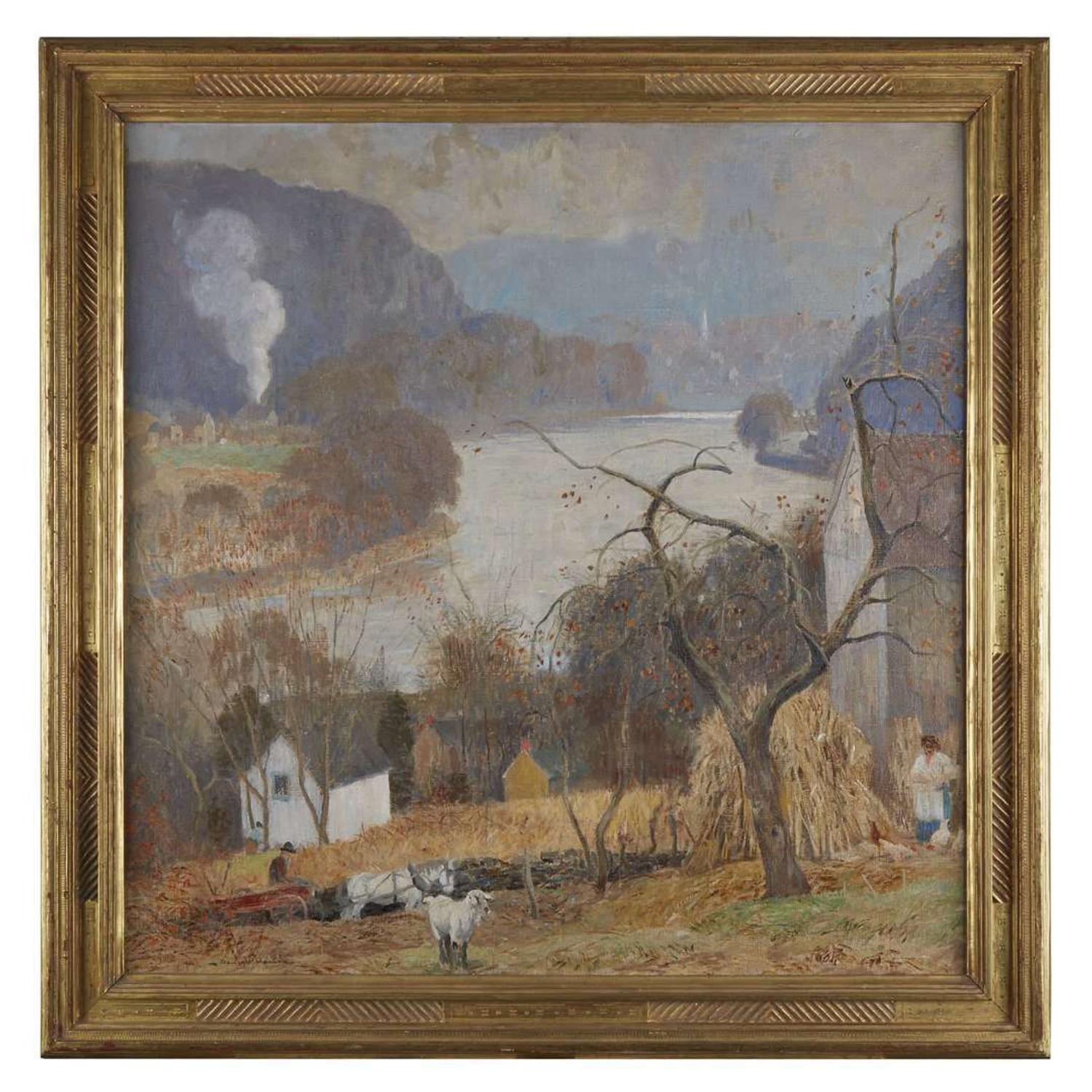 DANIEL GARBER (AMERICAN 1880-1958) "THE MORNING TRAIN"