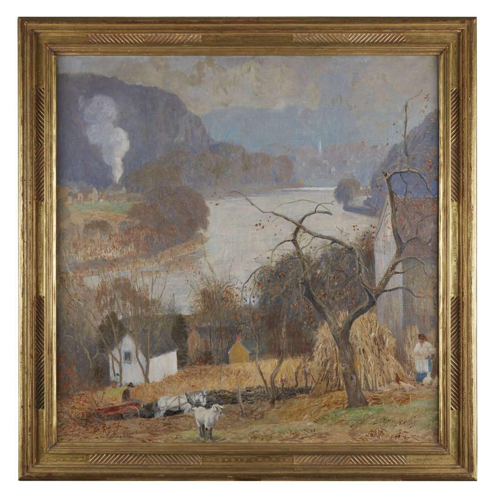 DANIEL GARBER (AMERICAN 1880-1958) "THE MORNING TRAIN"