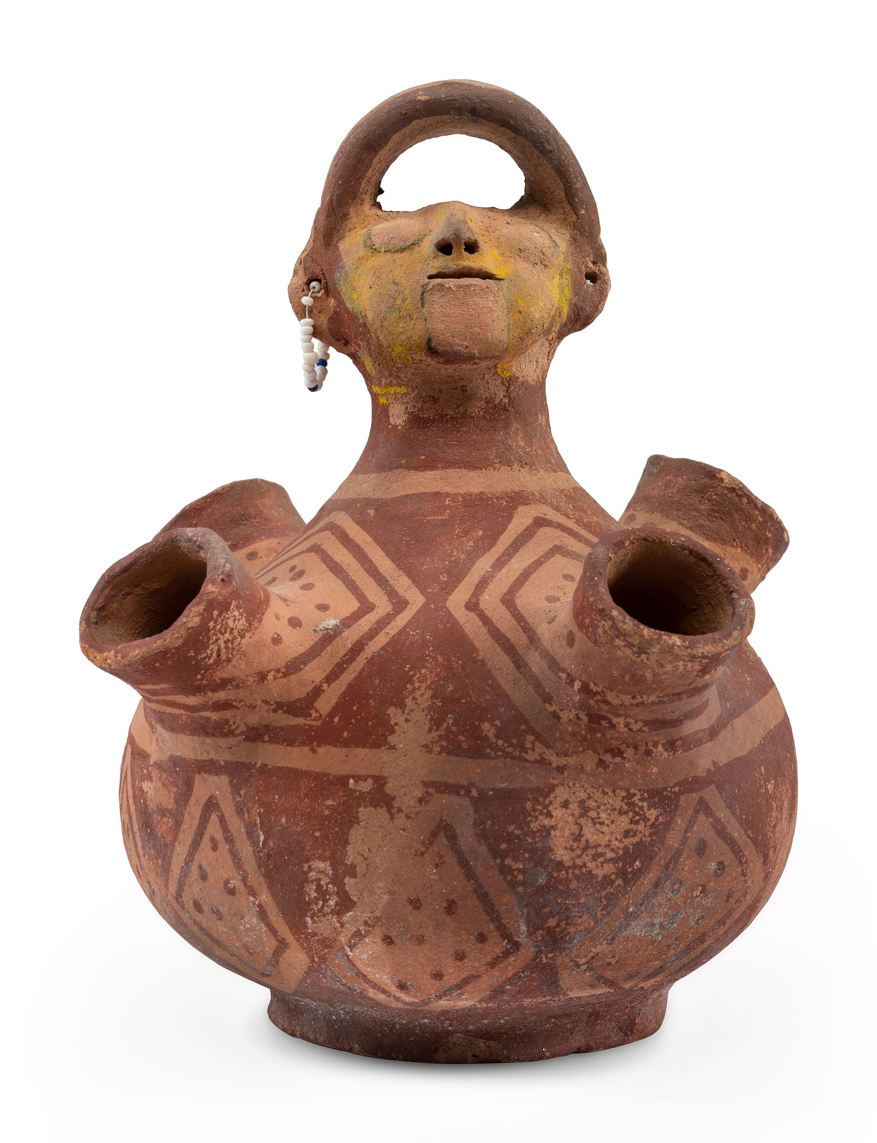 Mojave Four-Spout Figural Pottery Jar