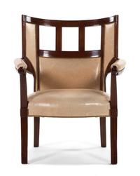 A Directoire Style Leather-Upholstered Mahogany Armchair — RANDOLPH & HEIN, SAN FRANCISCO AFTER A DESIGN BY JACOB
