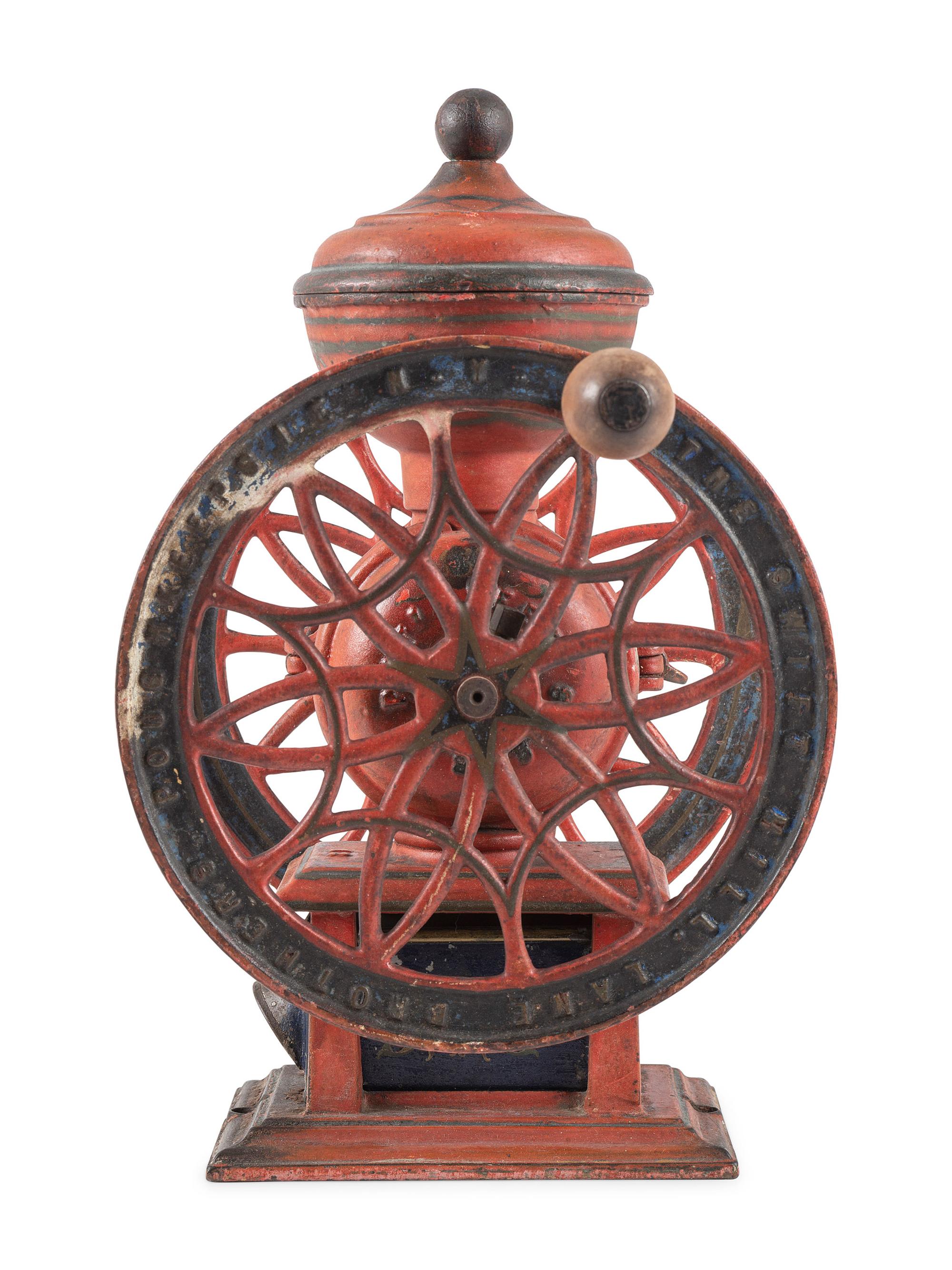 A Lane Brothers No. 12 Swift Double-Wheeled Coffee Grinder
