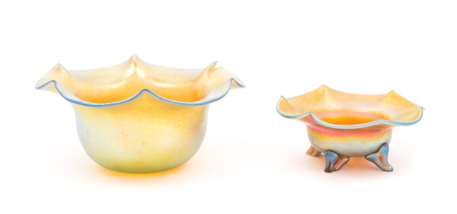 A Group of Two Glass Articles Diameter of larger 5 inches — USA, 20th CENTURY