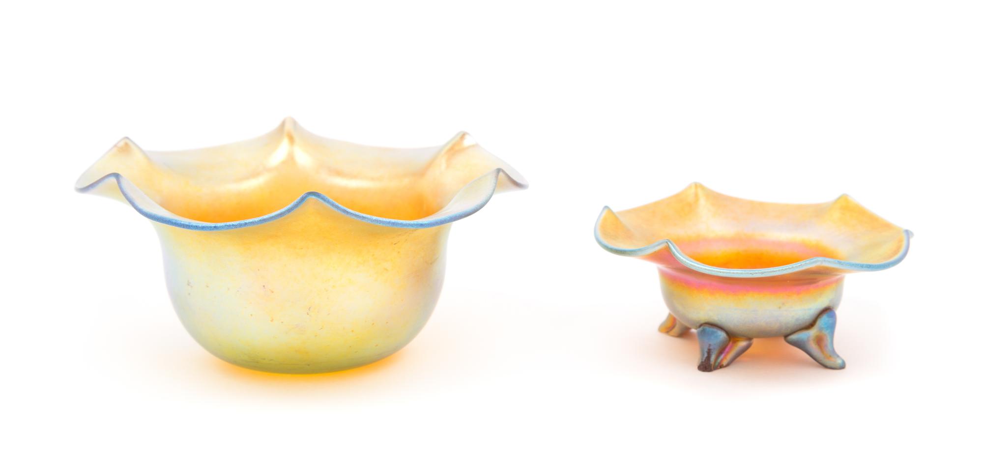 A Group of Two Glass Articles Diameter of larger 5 inches — USA, 20th CENTURY