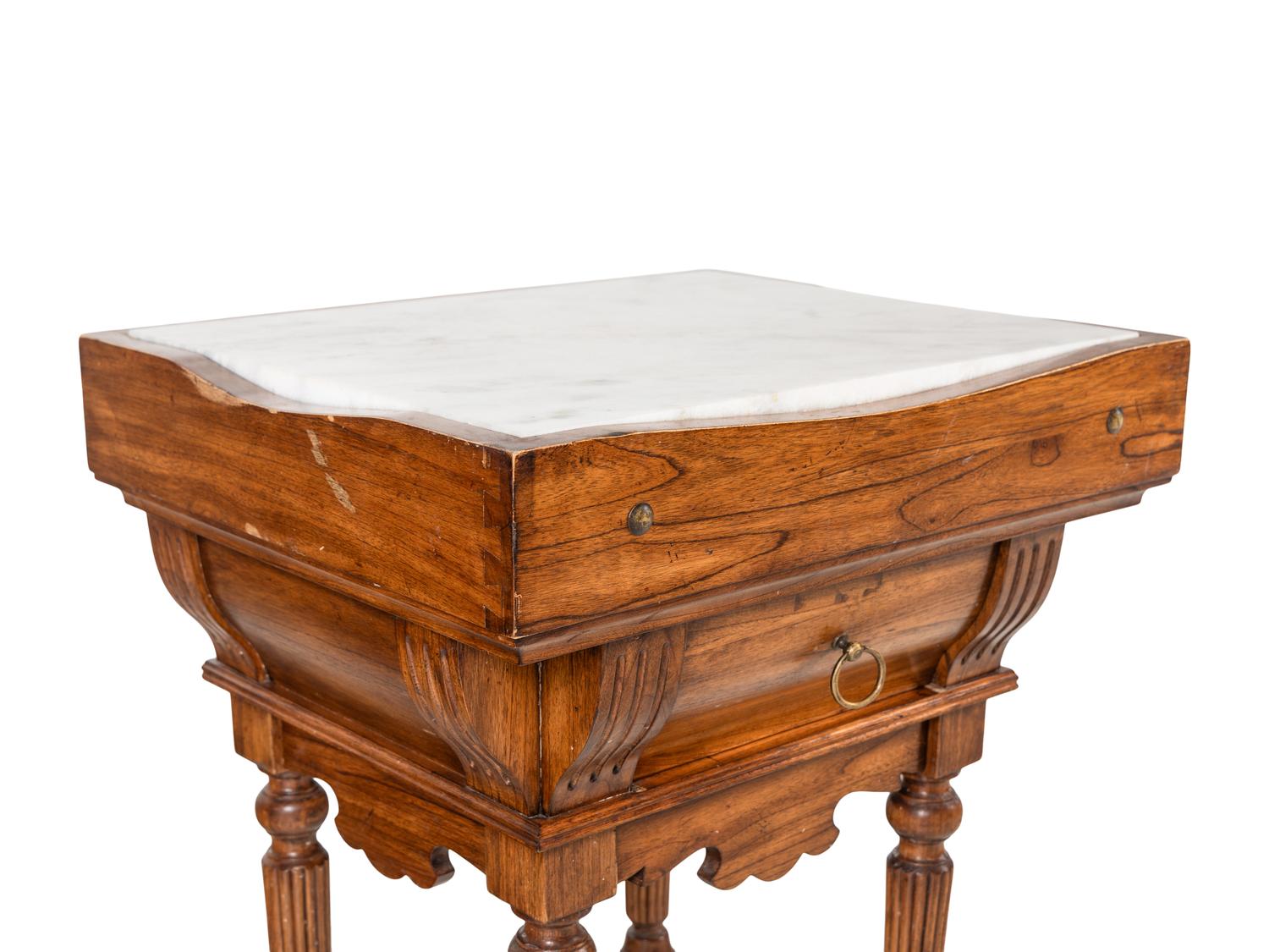 A French Provincial Marble-Top Butcher's Table