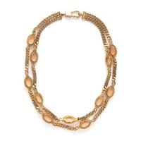 Coral, Diamond, and Yellow Gold Necklace