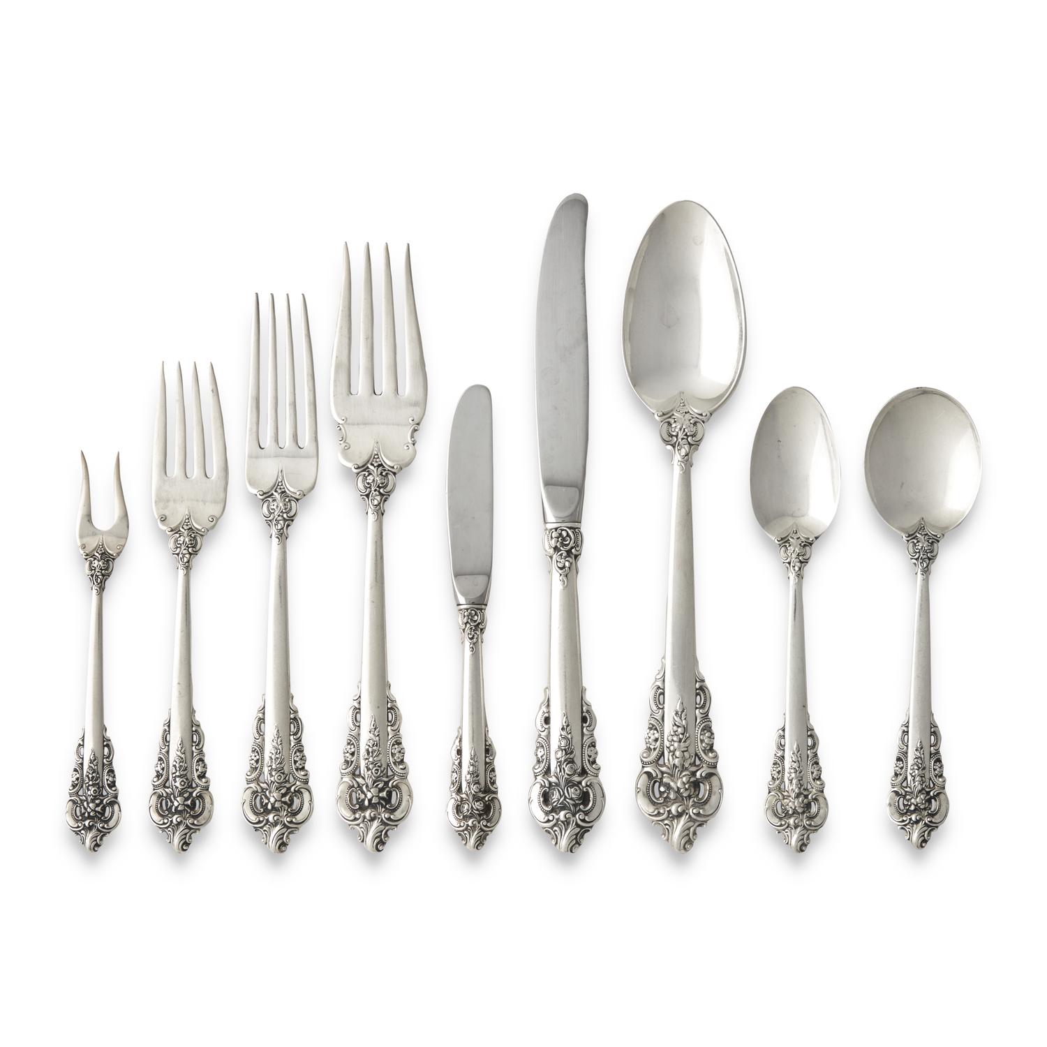 An American Silver Flatware Service – Grand Baroque Pattern, by Wallace