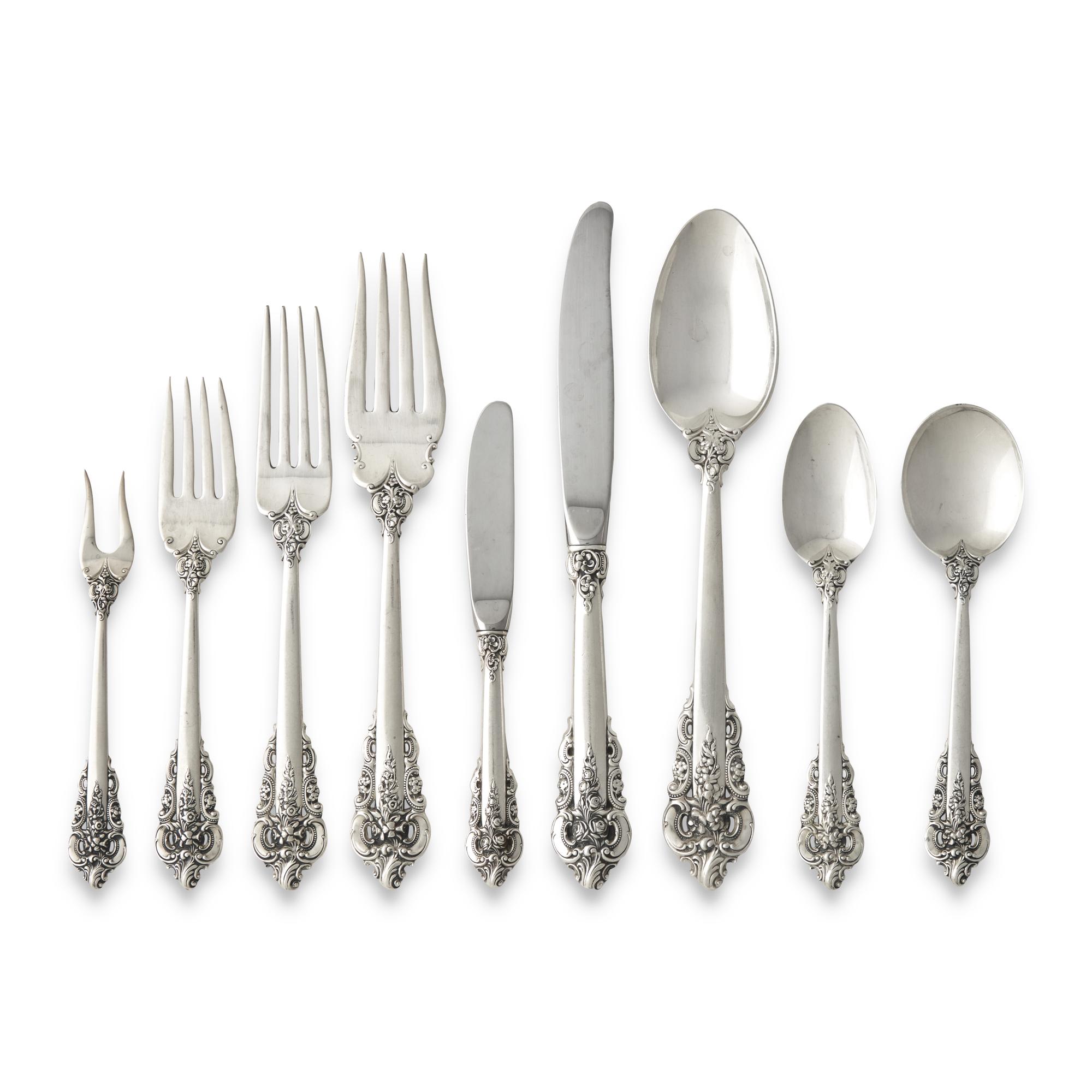 An American Silver Flatware Service – Grand Baroque Pattern, by Wallace