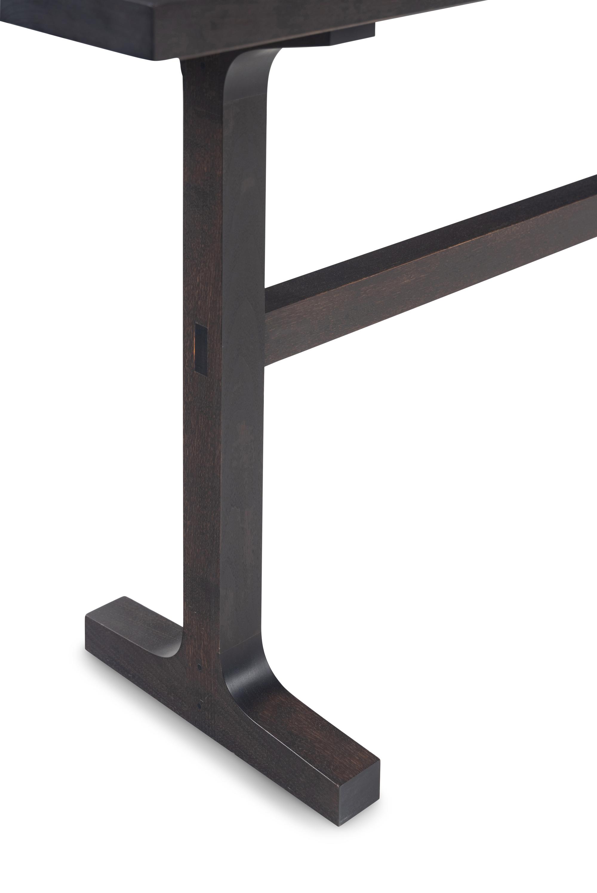 A Contemporary Stained Oak Console Table