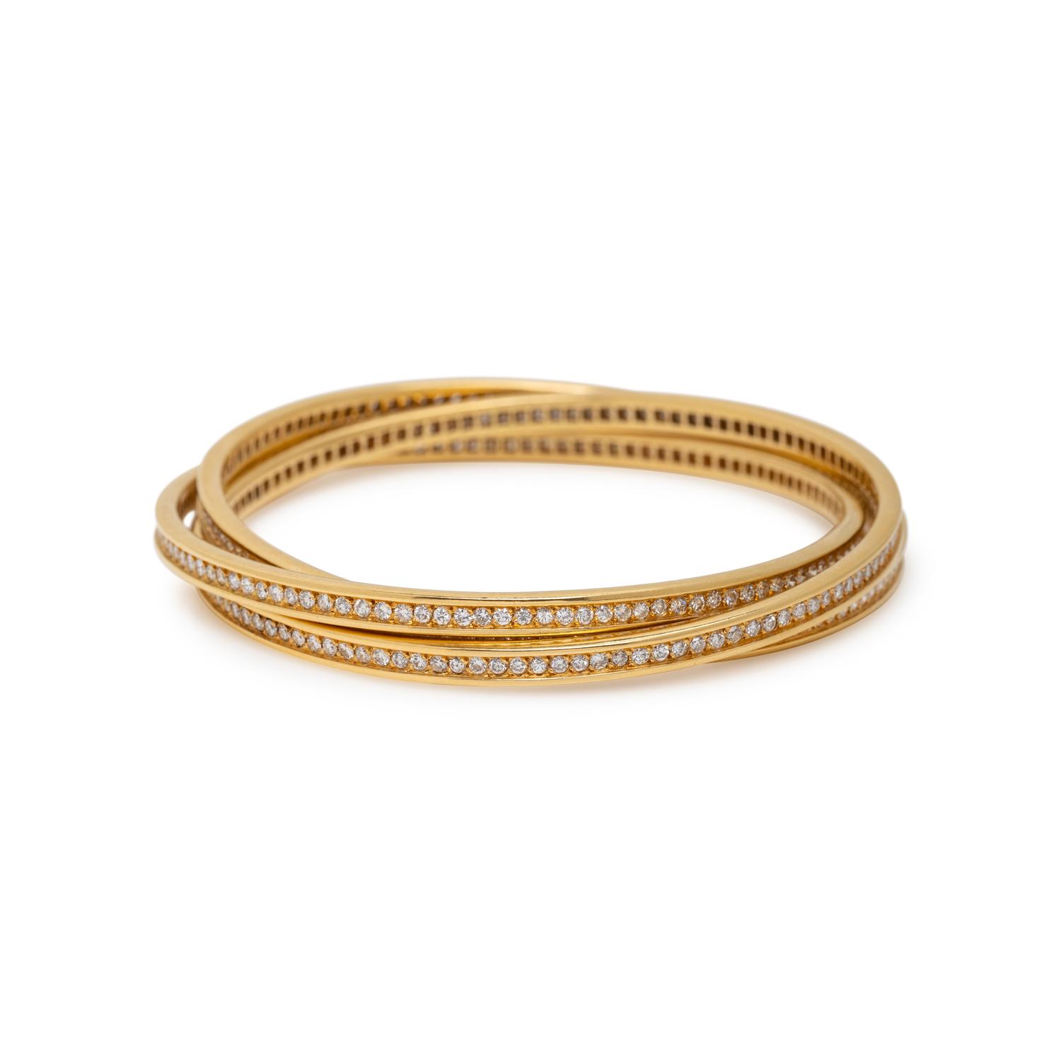 CARTIER, DIAMOND AND YELLOW GOLD 'TRINITY' BRACELET