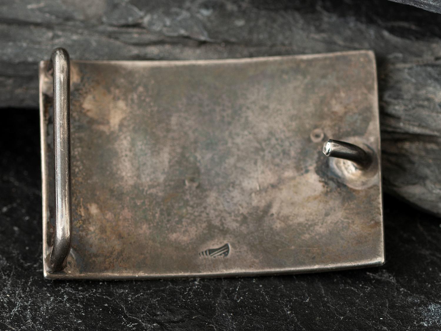 Sterling Silver Belt Buckle, with 14K Gold Accents, PLUS