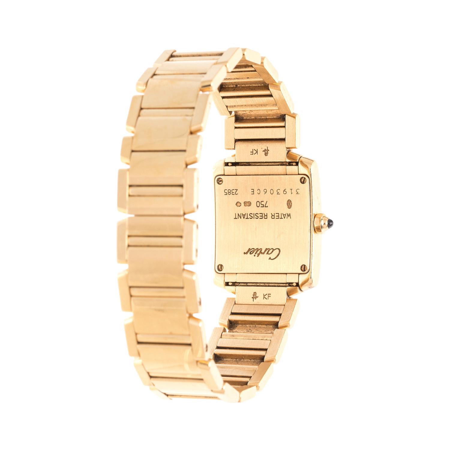 CARTIER, 18K YELLOW GOLD REF. 2385 'TANK FRANCAISE' WRISTWATCH