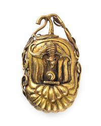 A Gilt Bronze Melon-Form Box