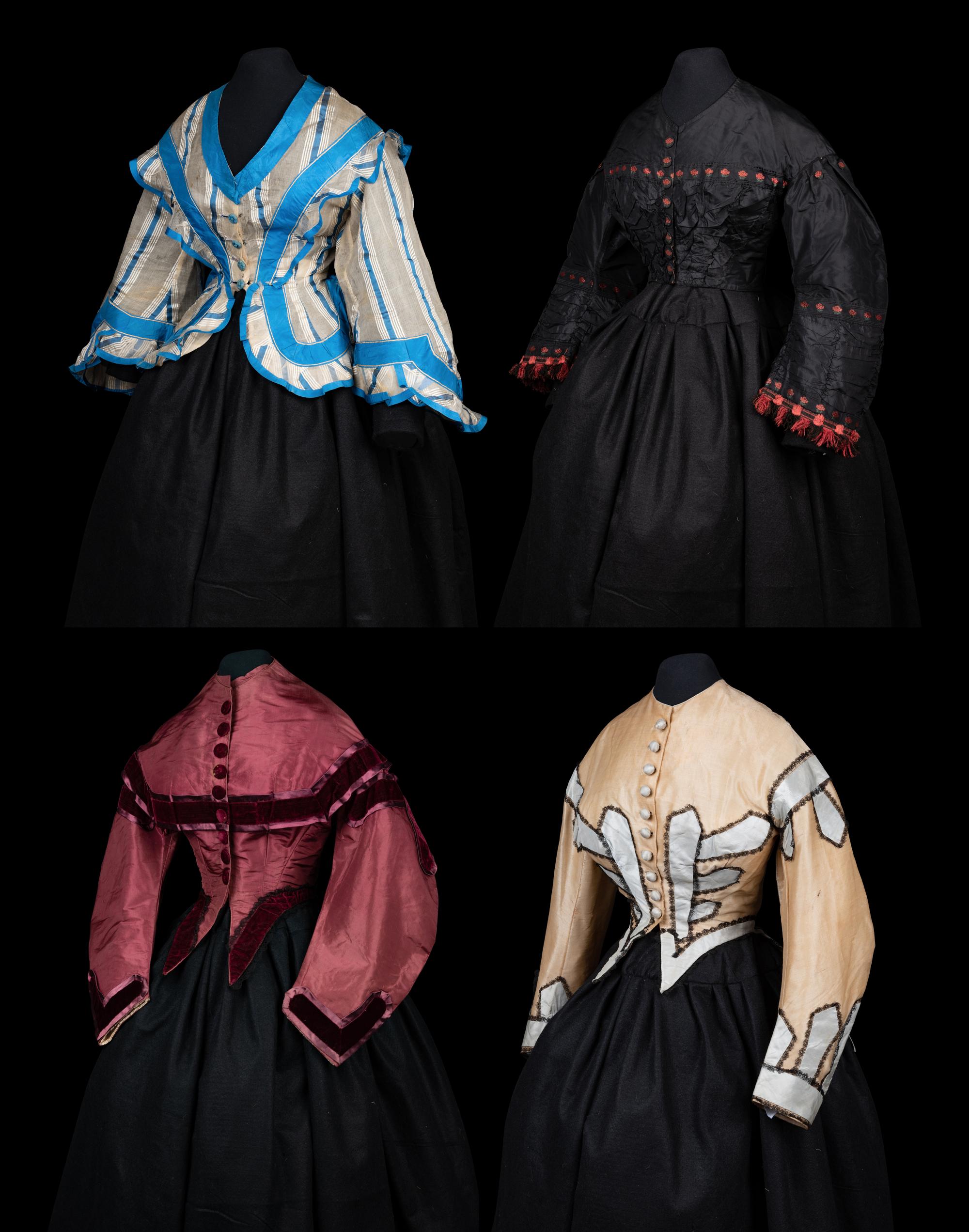 Four Bodices, 1850-70s