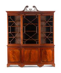 A George III Style Mahogany Breakfront Bookcase