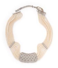 CULTURED PEARL AND DIAMOND NECKLACE