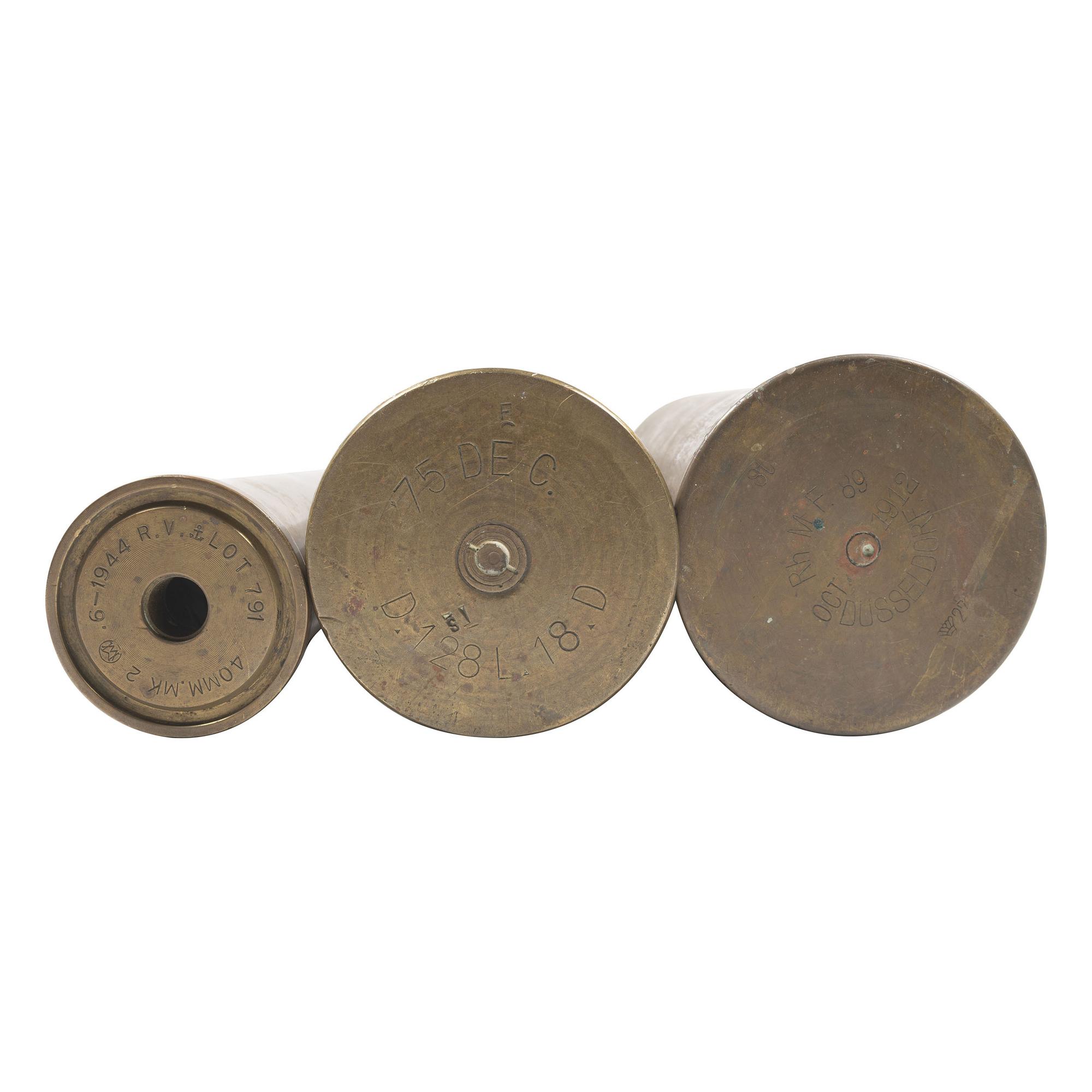 Group of Shell Casings Including WWI Trench Art