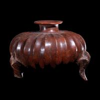 A Colima Redware Gadrooned Vessel