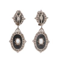 JUDITH RIPKA, HEMATITE AND ROCK CRYSTAL EARCLIPS