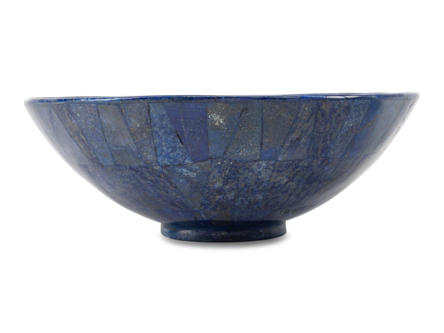 A Pair of Lapis Lazuli Veneered Bowls