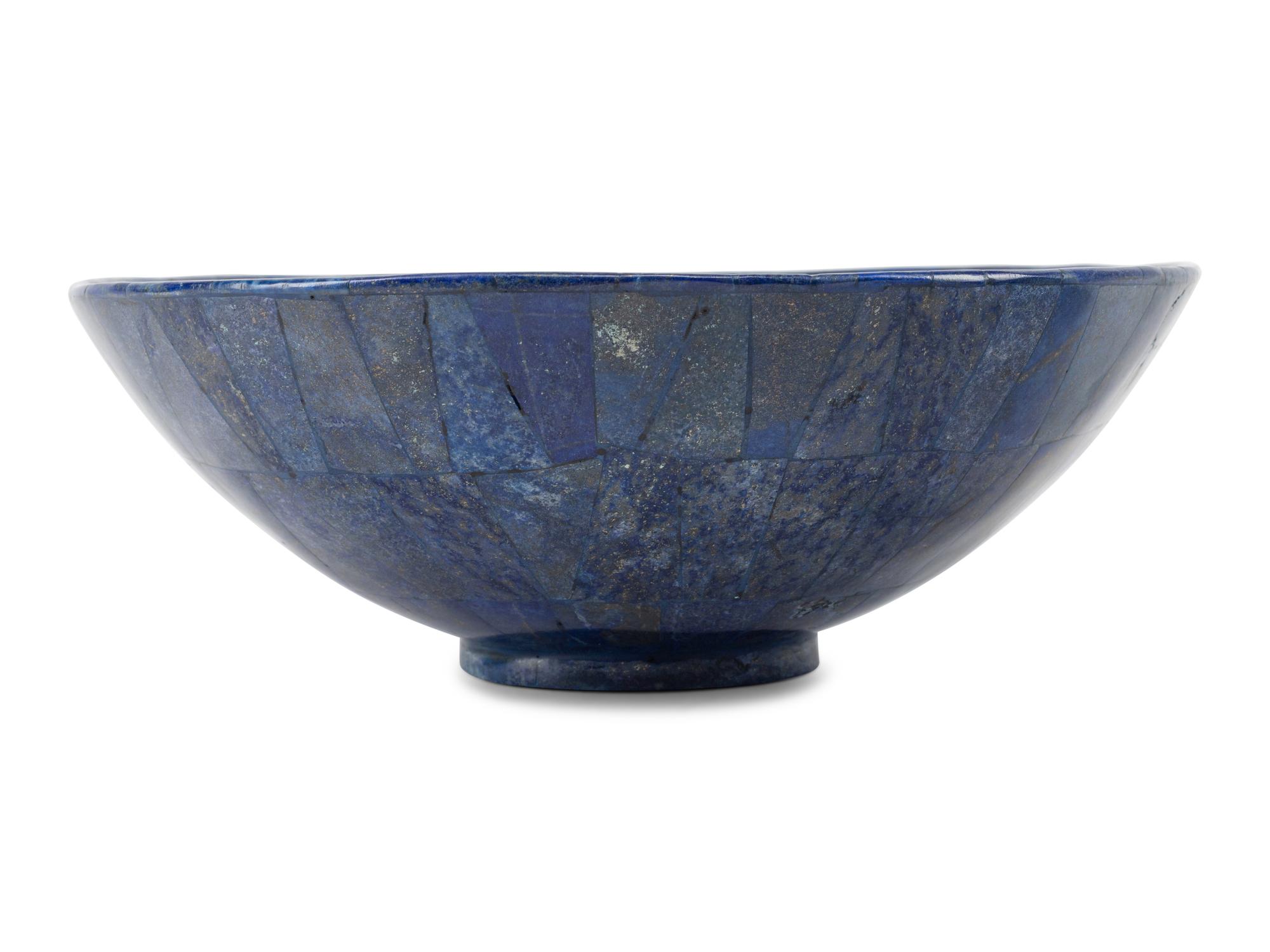 A Pair of Lapis Lazuli Veneered Bowls