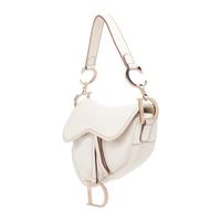 CHRISTIAN DIOR, WHITE LEATHER SADDLE BAG